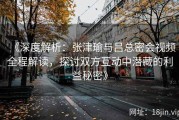 《深度解析：张津瑜与吕总密会视频全程解读，探讨双方互动中潜藏的利益秘密》