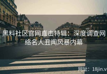 黑料社区官网直击特辑：深度调查网络名人丑闻风暴内幕
