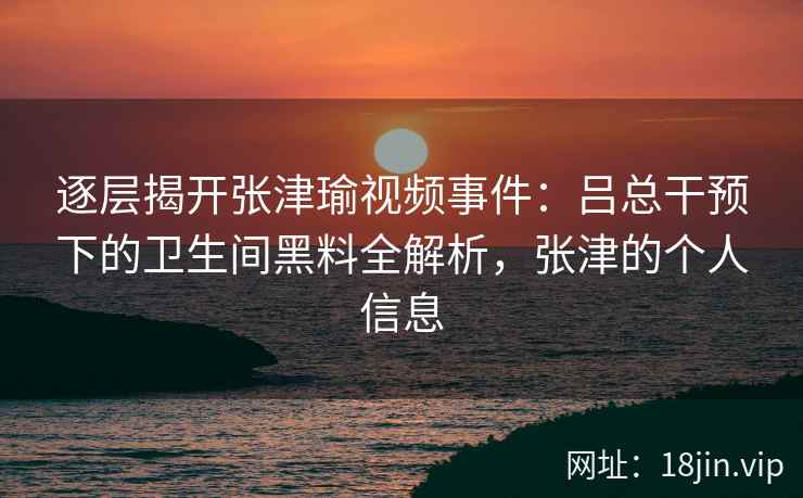 逐层揭开张津瑜视频事件：吕总干预下的卫生间黑料全解析，张津的个人信息