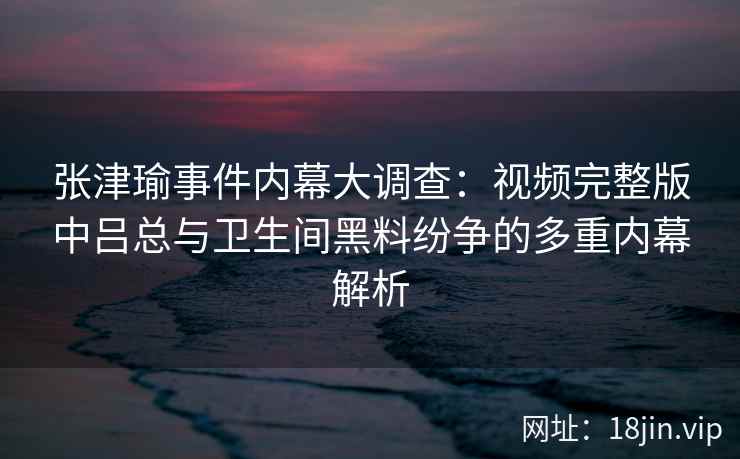张津瑜事件内幕大调查：视频完整版中吕总与卫生间黑料纷争的多重内幕解析